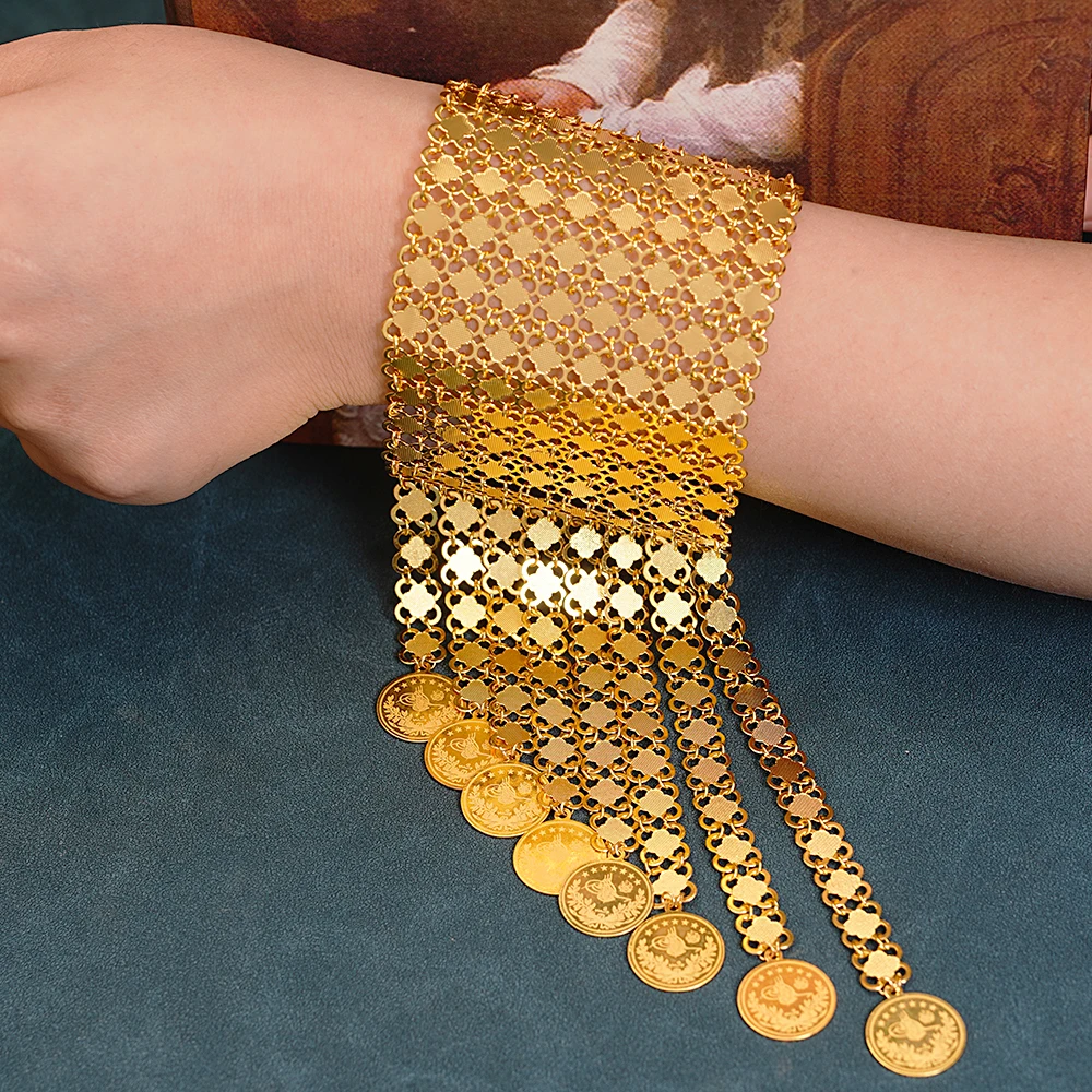Ethnic Luxe Fashion - New Coin Tassles bracciale gioielli placcato