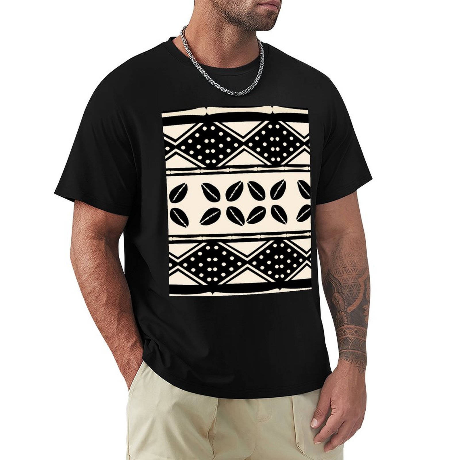 Mudcloth Print Top - T-shirt con motivo astratto africano in
