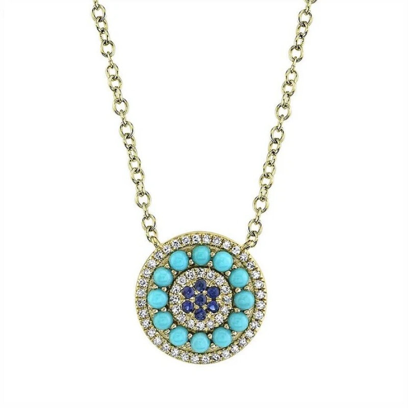 Fashion Show Ethnic Wear - Collana con Ciondolo Rotondo in Finta