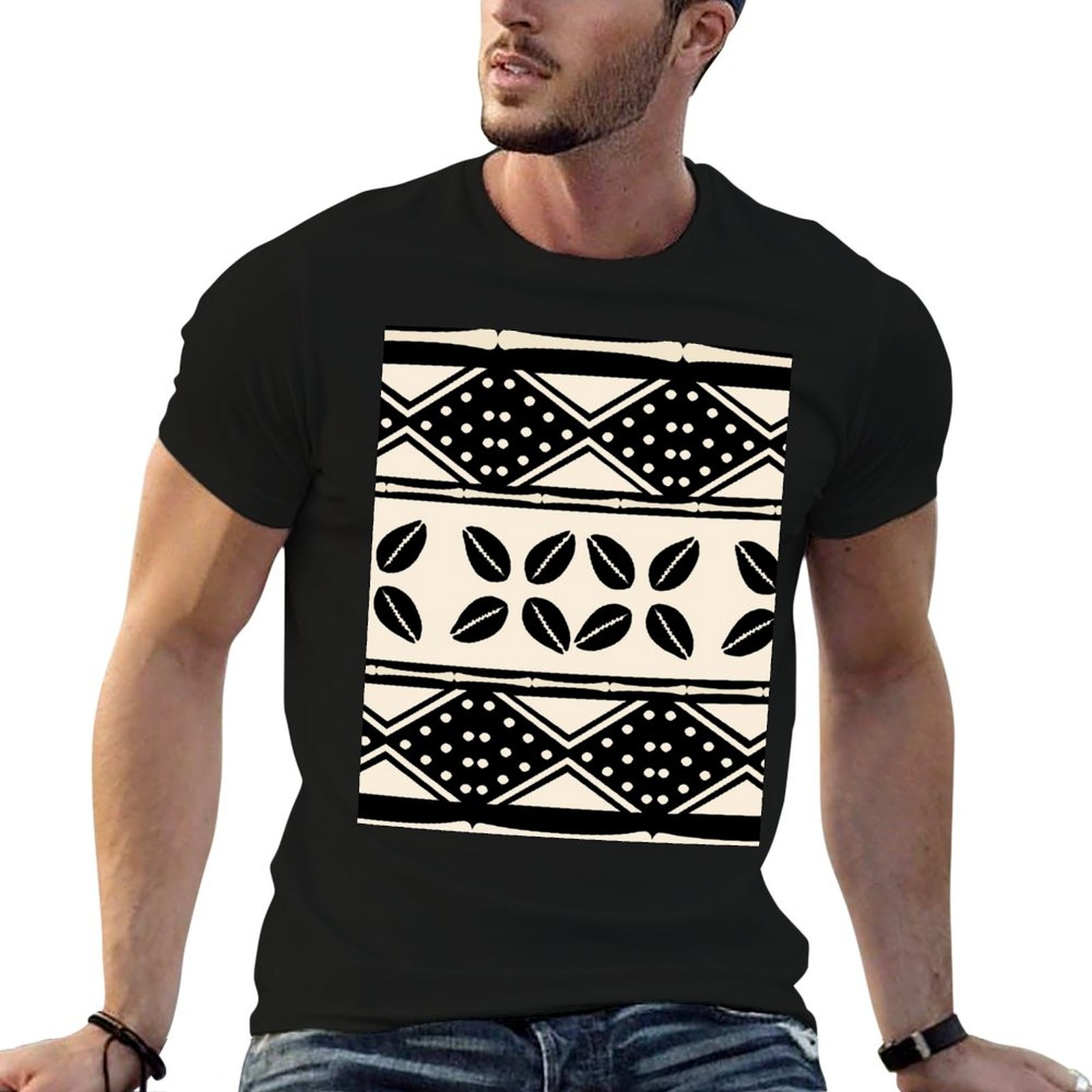Mudcloth Print Top - T-shirt con motivo astratto africano in