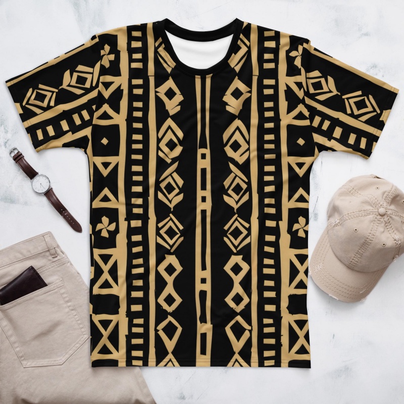 Mudcloth Print Top - T-shirt da uomo con motivo tribale