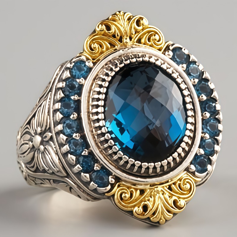 Ethnic Fashion Wear For Women - Anello Vintage da Donna con Intarsi