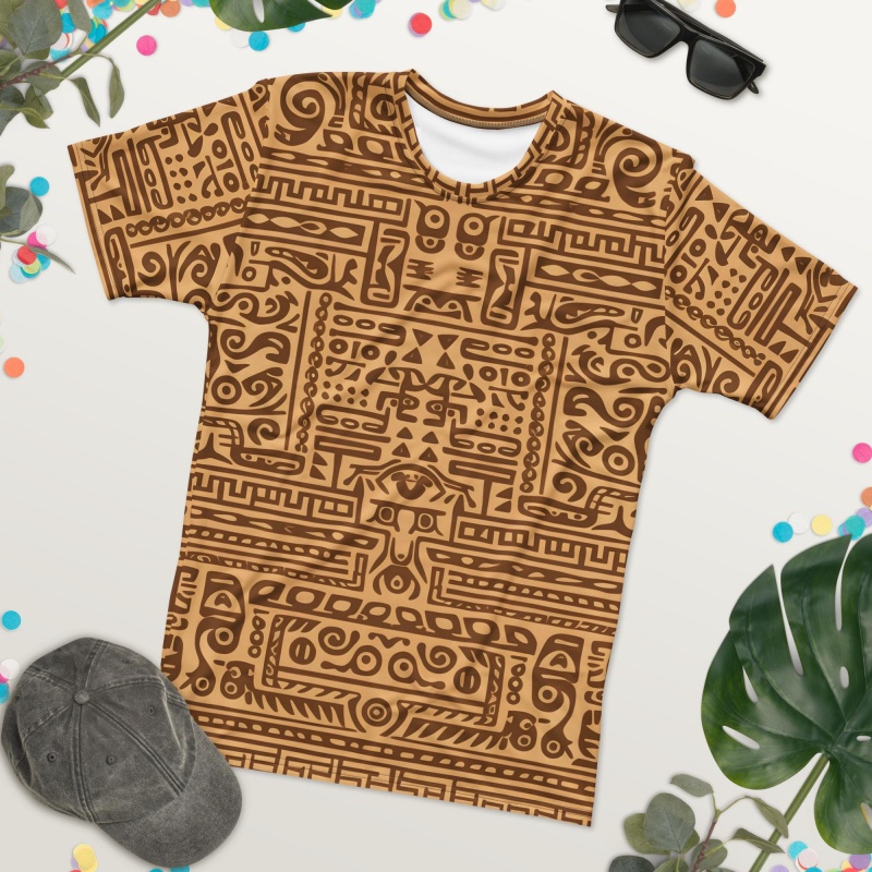 Mudcloth Print Top - T-shirt da uomo con motivo tribale