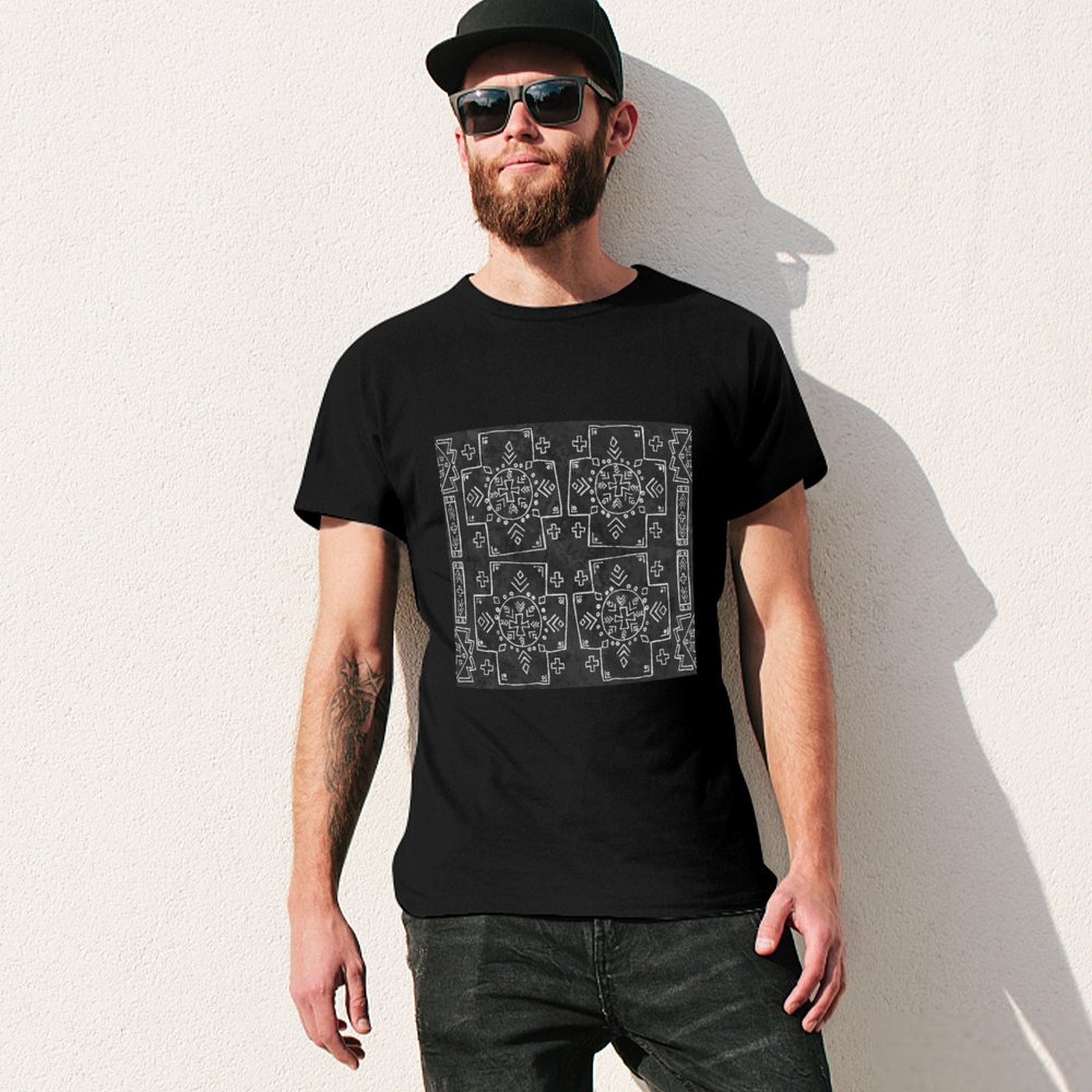 T-shirt nera da lavoro a manic - Mudcloth Print Top recensione e prezzo