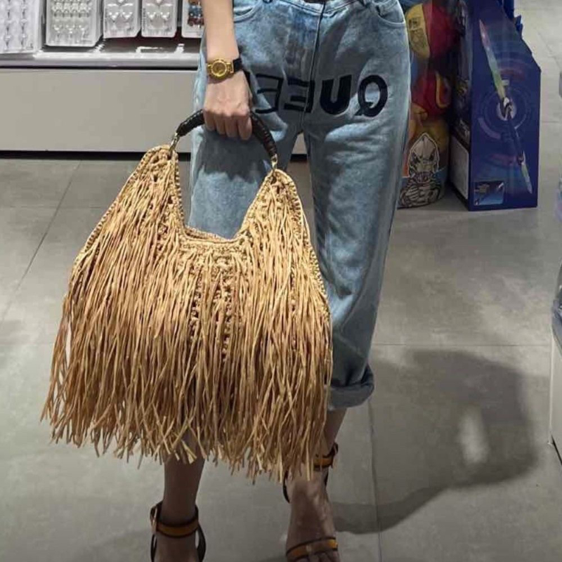 Borsa tote in paglia con frang - Ethnic Fashion Design recensione e prezzo