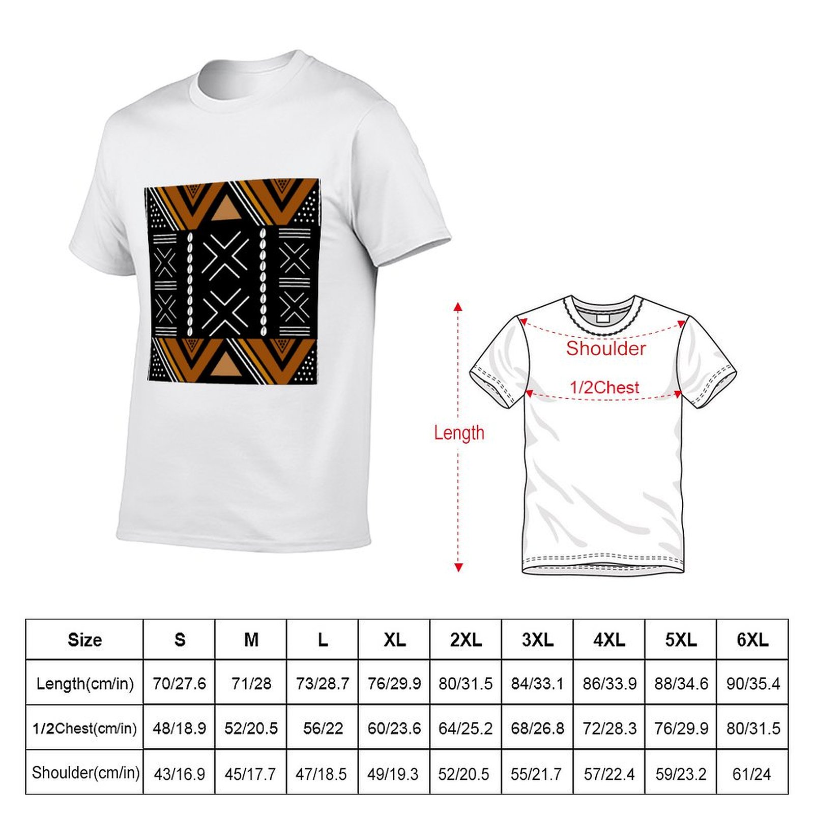 T-shirt con design Bogolan in  - Mudcloth Print Top recensione e prezzo