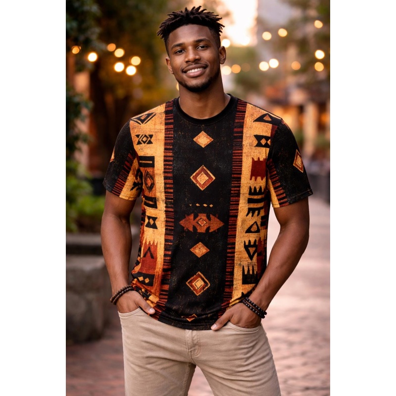T-shirt da uomo con motivo tri - Mudcloth Print Top recensione e prezzo