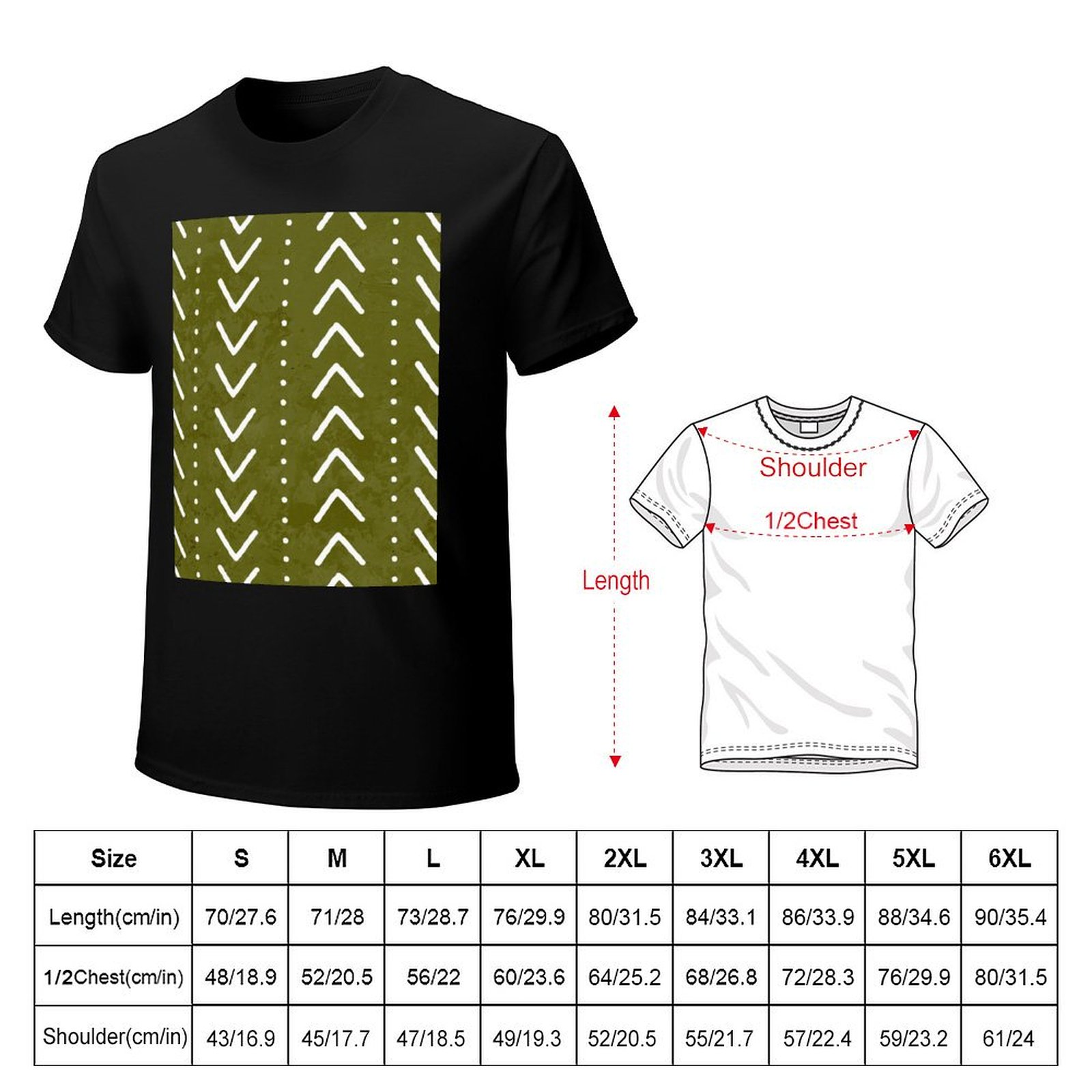 T-shirt verde oliva con motivo - Mudcloth Print Top recensione e prezzo